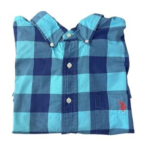 U.S. Polo Assn. Blue and teal Plaid Shirt